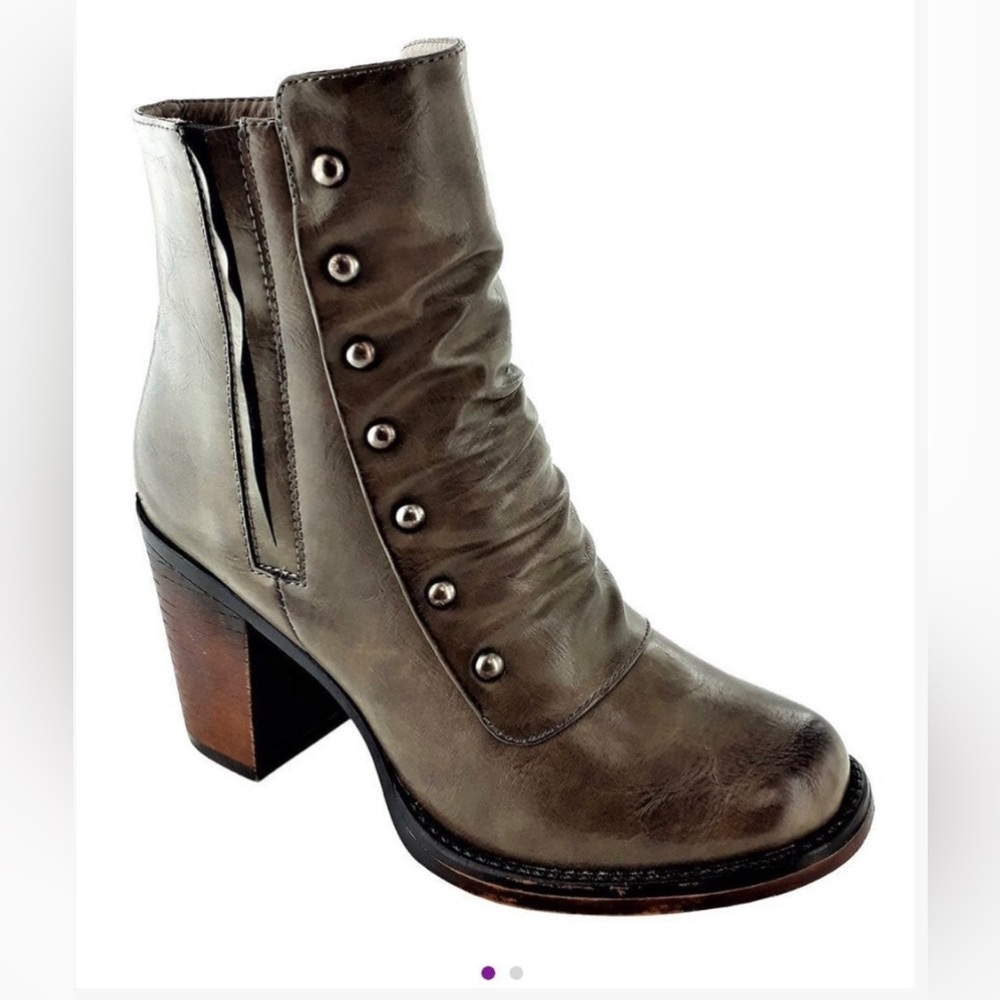 Military-Inspired Olive Booties